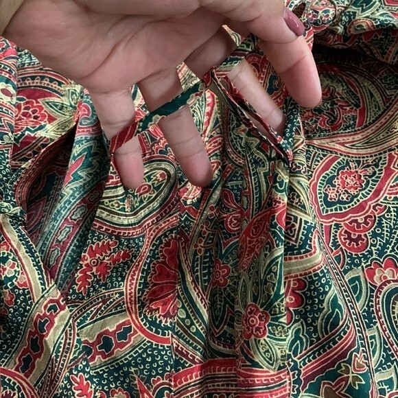 Vintage Victoria’s Secret paisley print robe red green gold OS - Picture 10 of 12